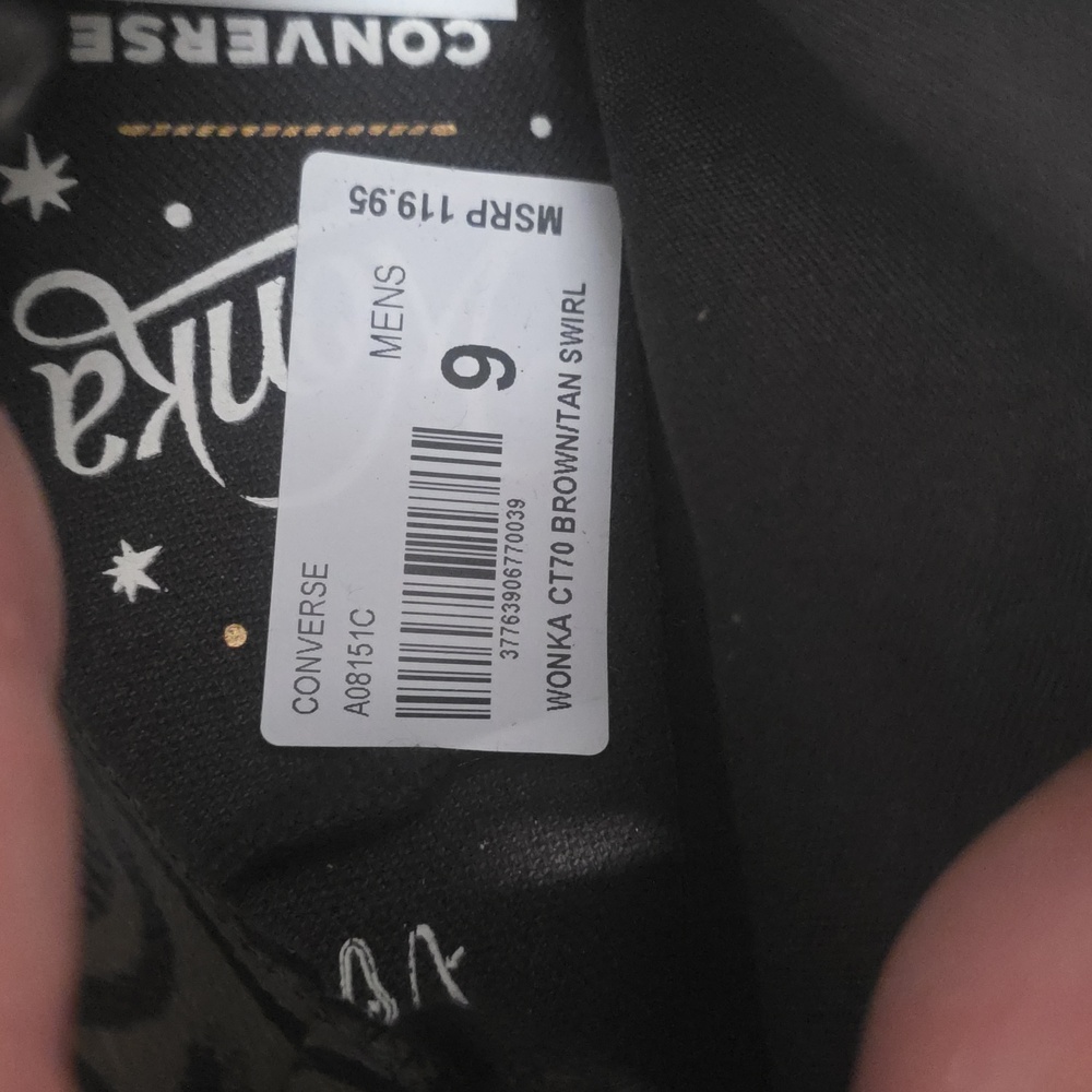 New Chuck Taylor All Star Converse "Chocolate Swirls" Hi-Top Shoes, Willy Wonka - Picture 12 of 12